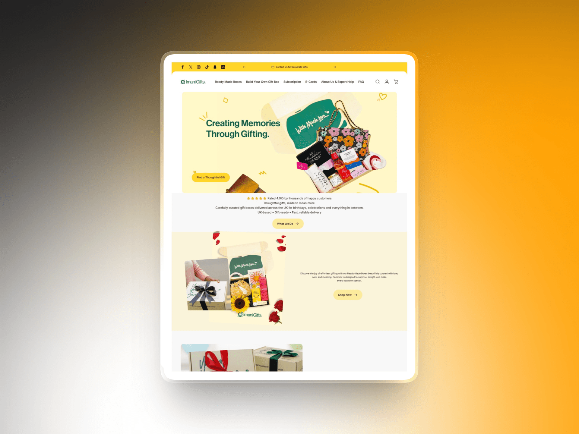 Giftbox Website  desktop website preview