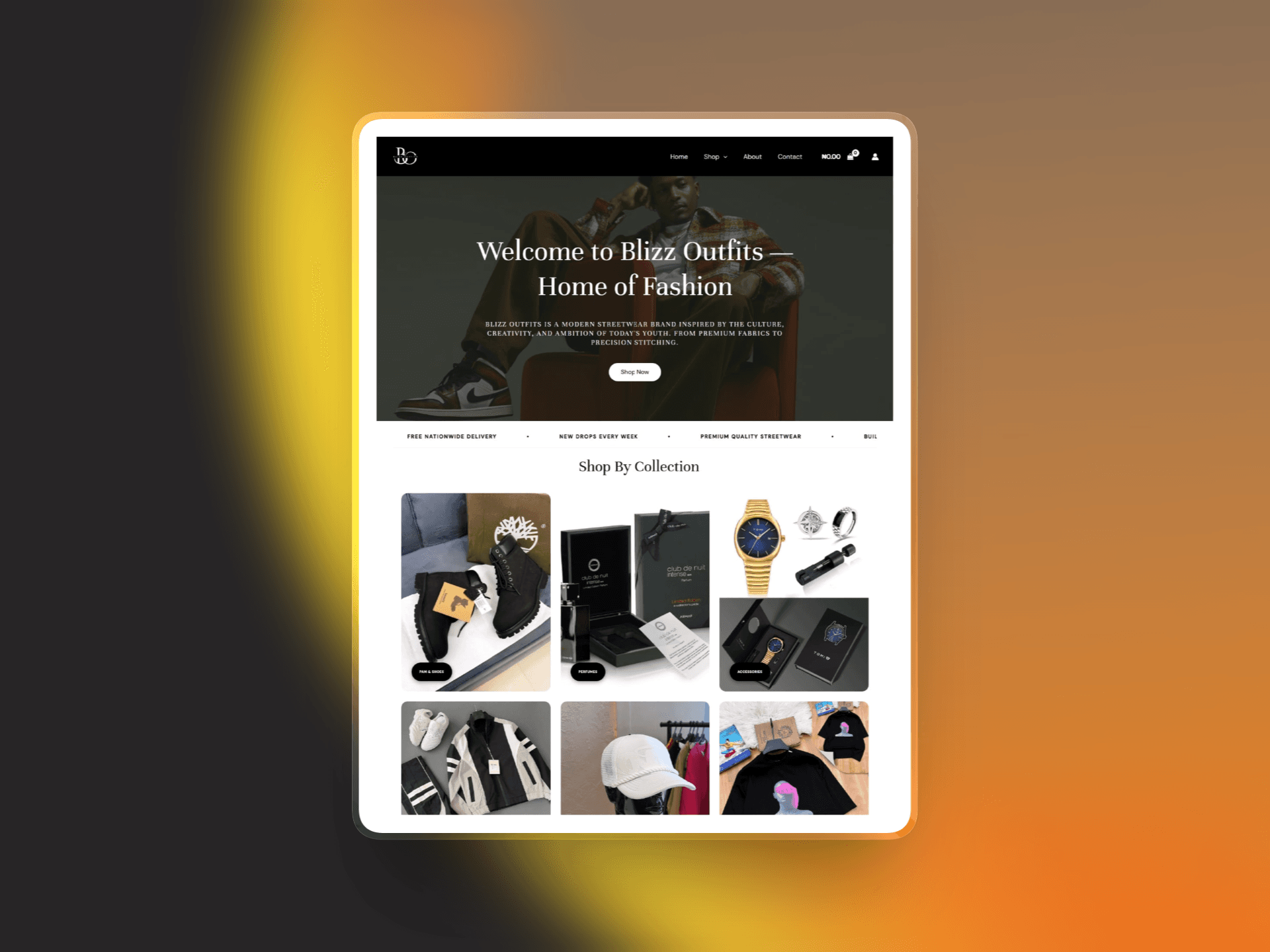 Clothing Fashion Website  desktop website preview